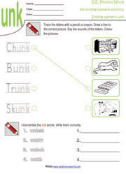 unk-ending-pattern-worksheet